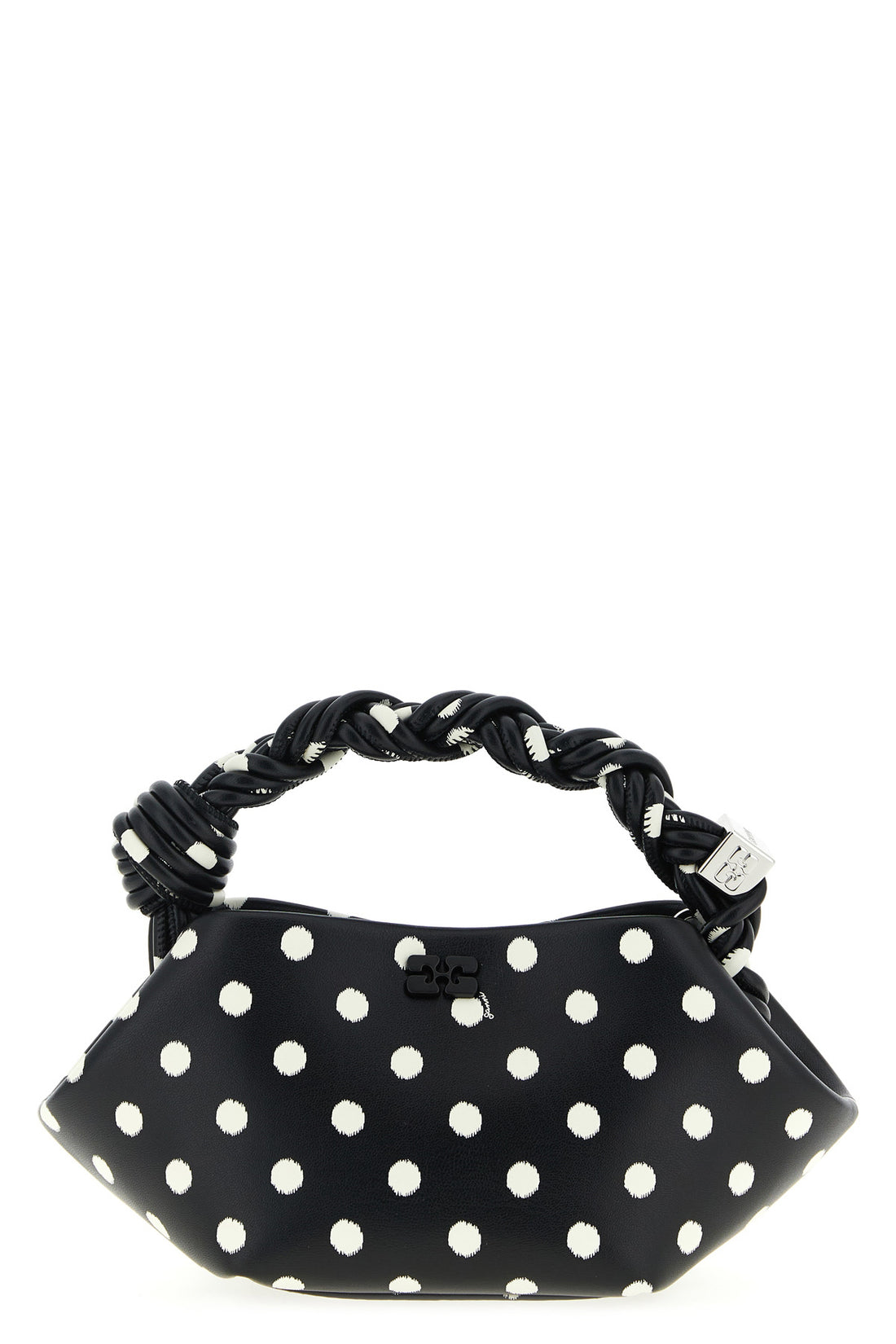 GANNI OS polka-dot bou mini handbag in leather-effect fabric