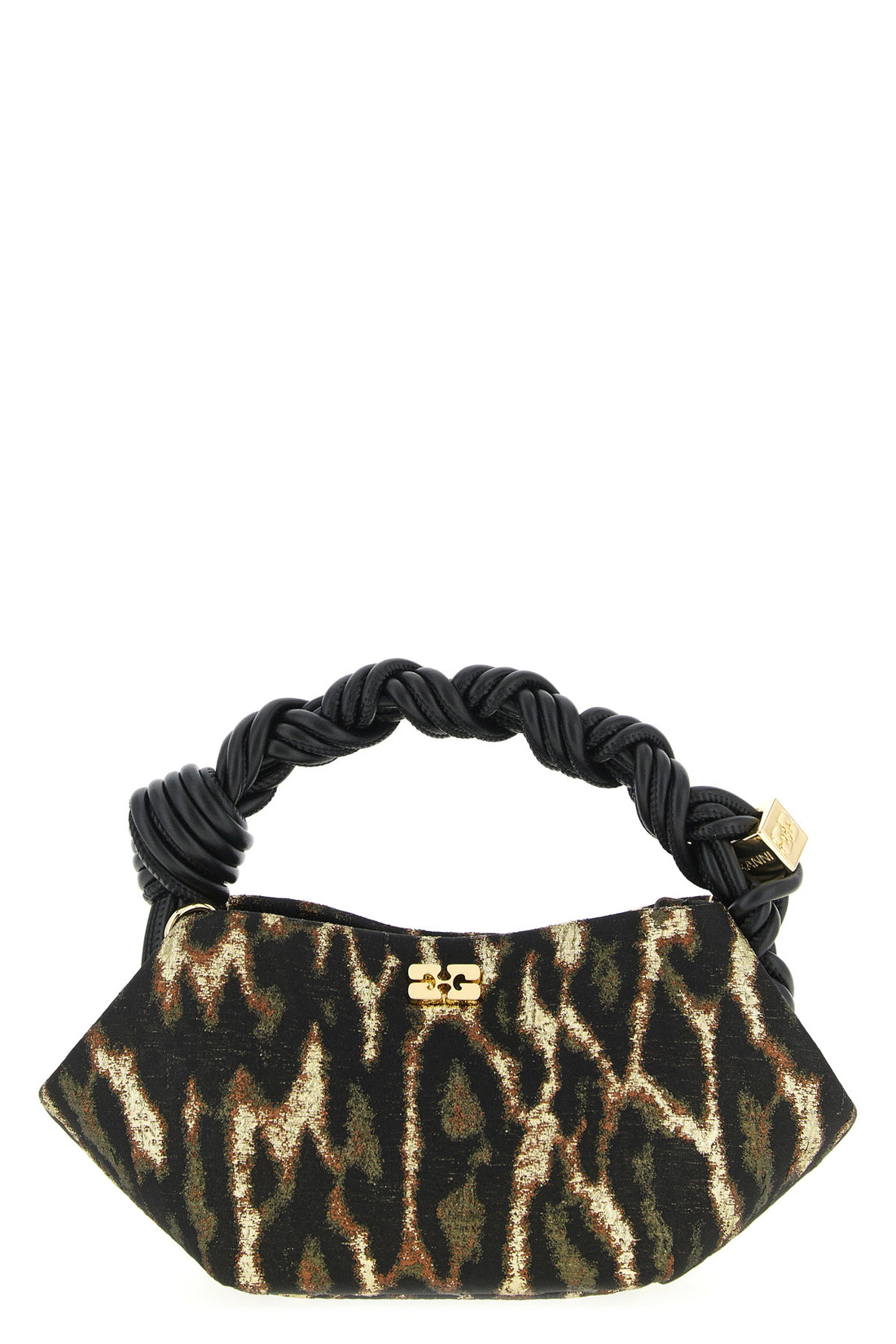 GANNI OS metallic cloque bou handbag in jacquard