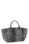 leopard sequin xxl tote canvas shopping bag