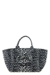 leopard sequin xxl tote canvas shopping bag