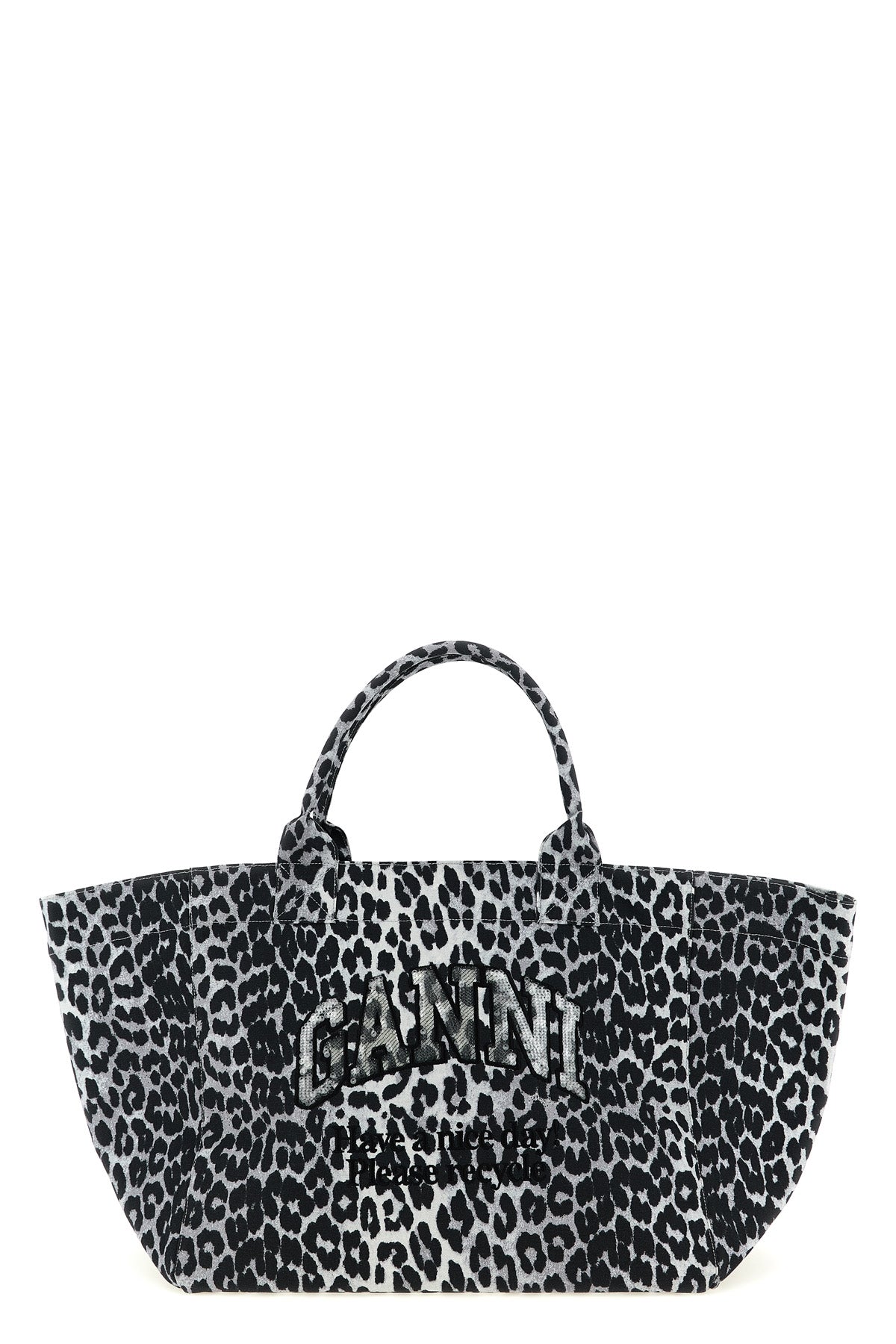 leopard sequin xxl tote canvas shopping bag