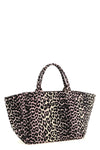 leopard sequin xxl tote canvas shopping bag