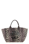 leopard sequin xxl tote canvas shopping bag