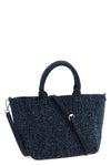 small shopping bag in tweed denim cotton