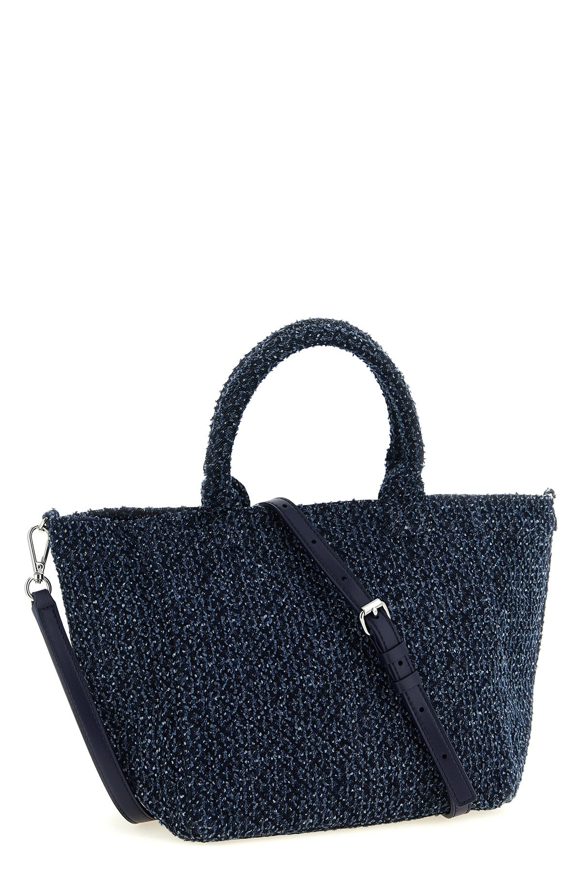small shopping bag in tweed denim cotton