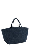 xxl bear shopping bag in tweed denim cotton
