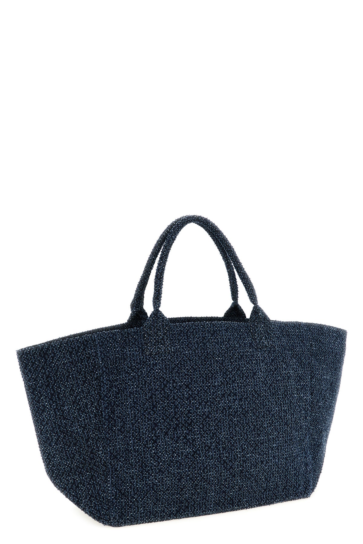 xxl bear shopping bag in tweed denim cotton
