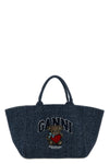 xxl bear shopping bag in tweed denim cotton