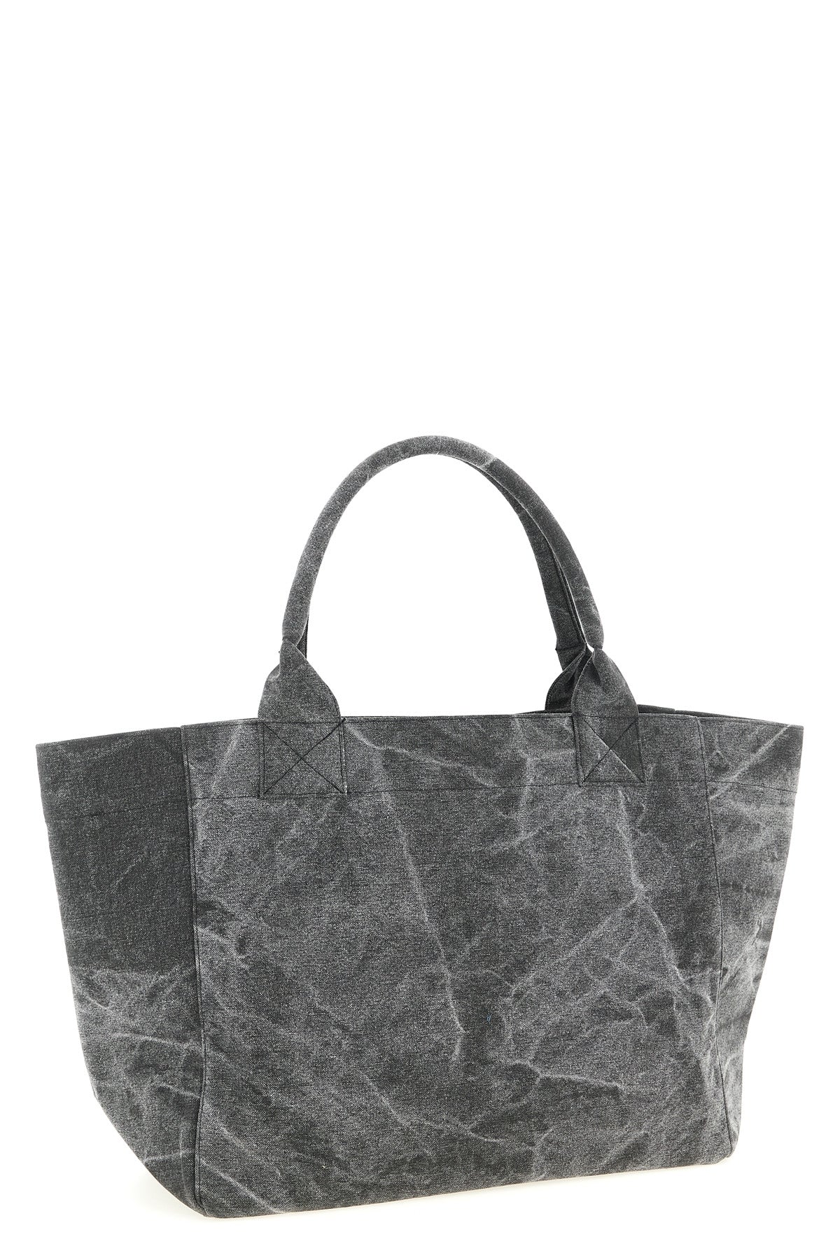medium shopping bag in stone-washed canvas