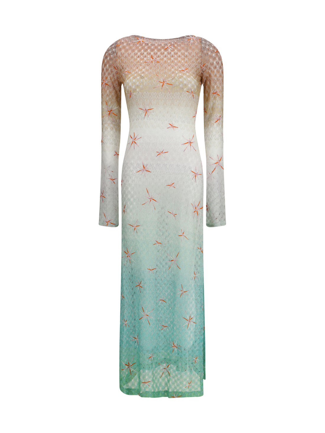 MISSONI 42 long viscose lamé cover-up dress