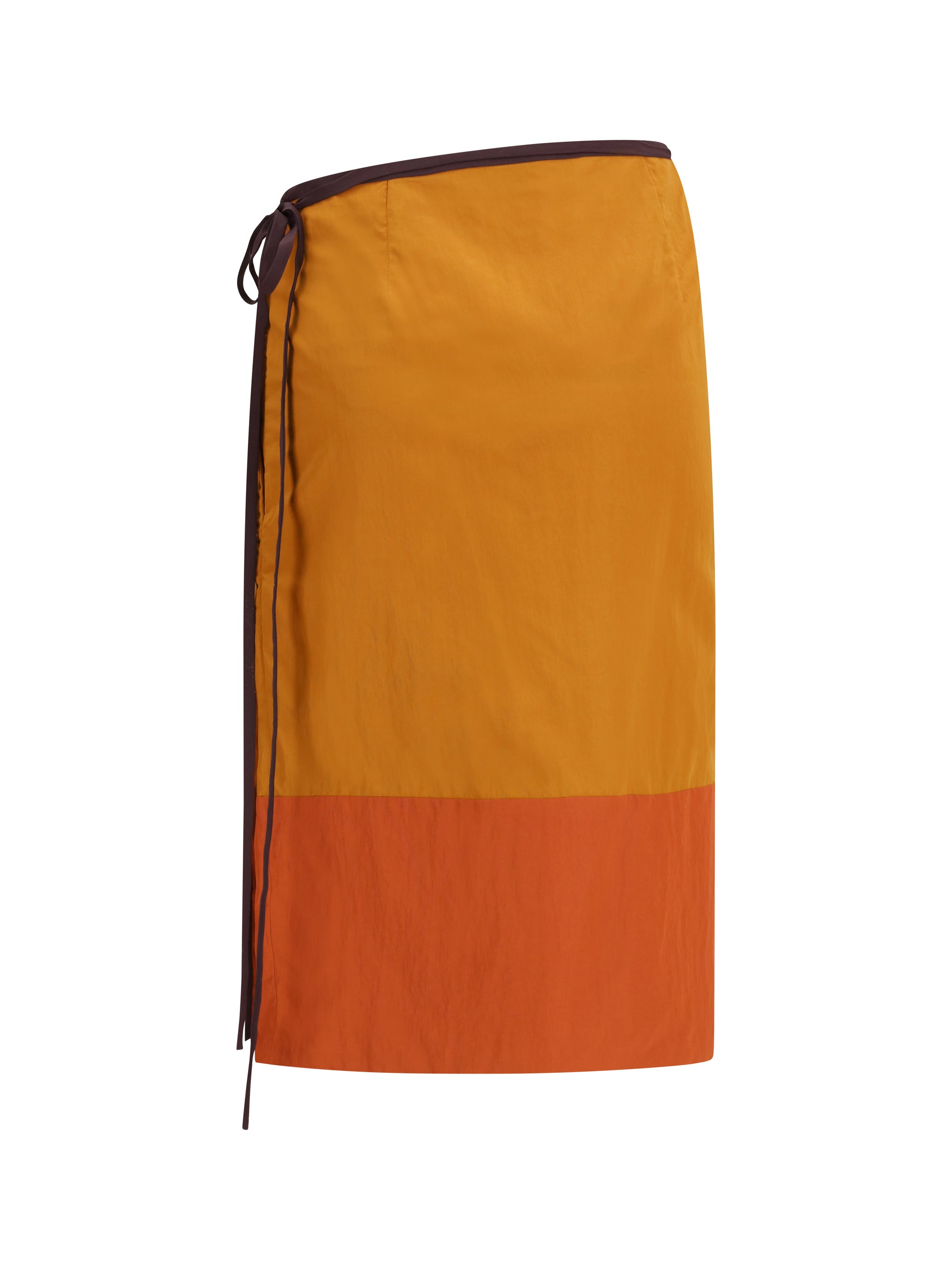 tie-detail colour-block skirt