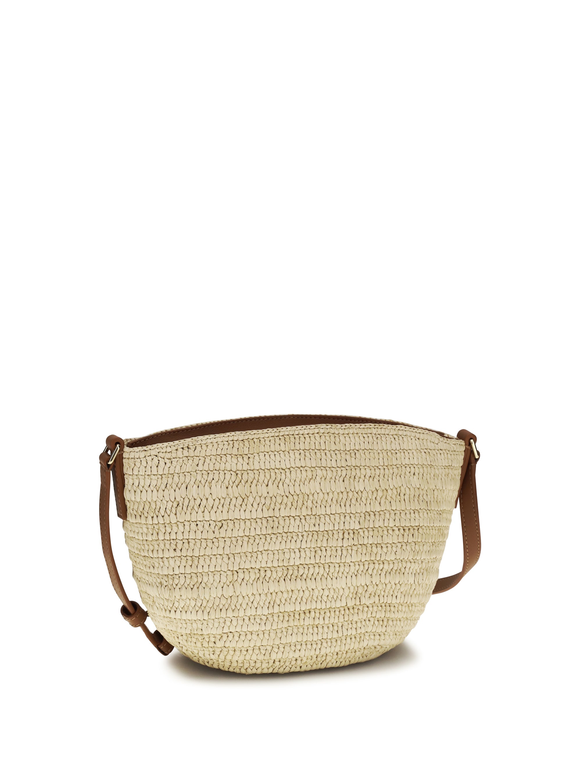 eclipse raffia and calfskin shoulder bag loewe x paula’s ibiza