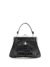 granny frame crocodile effect handbag