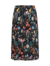 flora printed silk midi skirt