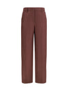 wide-leg pants in linen with elastic waistband and belt loops