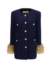 wool tweed caban coat