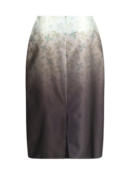JIL SANDER 34 silk printed skirt 