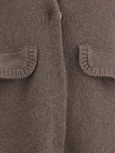 ELLA L semi-long sweater with a front hook-and-eye closure