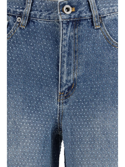 SELF-PORTRAIT 24 straight-leg jeans with all-over rhinestones