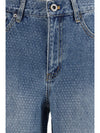 straight-leg jeans with all-over rhinestones