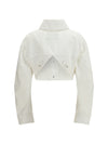cocoon reversed-effect raw denim jacket