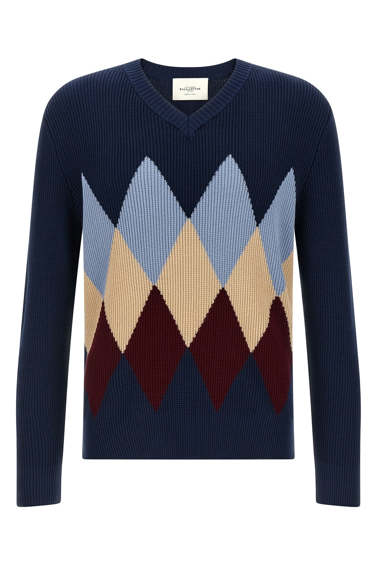 waffle stitch cotton sweater