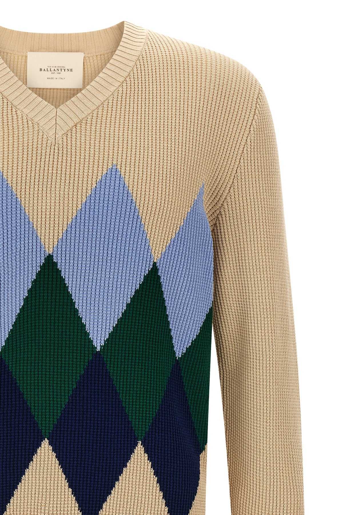 waffle stitch cotton sweater