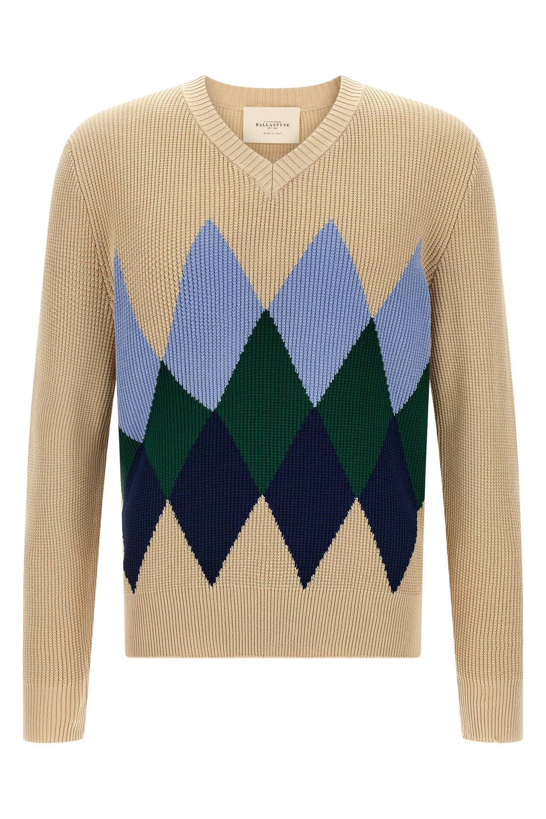 BALLANTYNE 50 waffle stitch cotton sweater