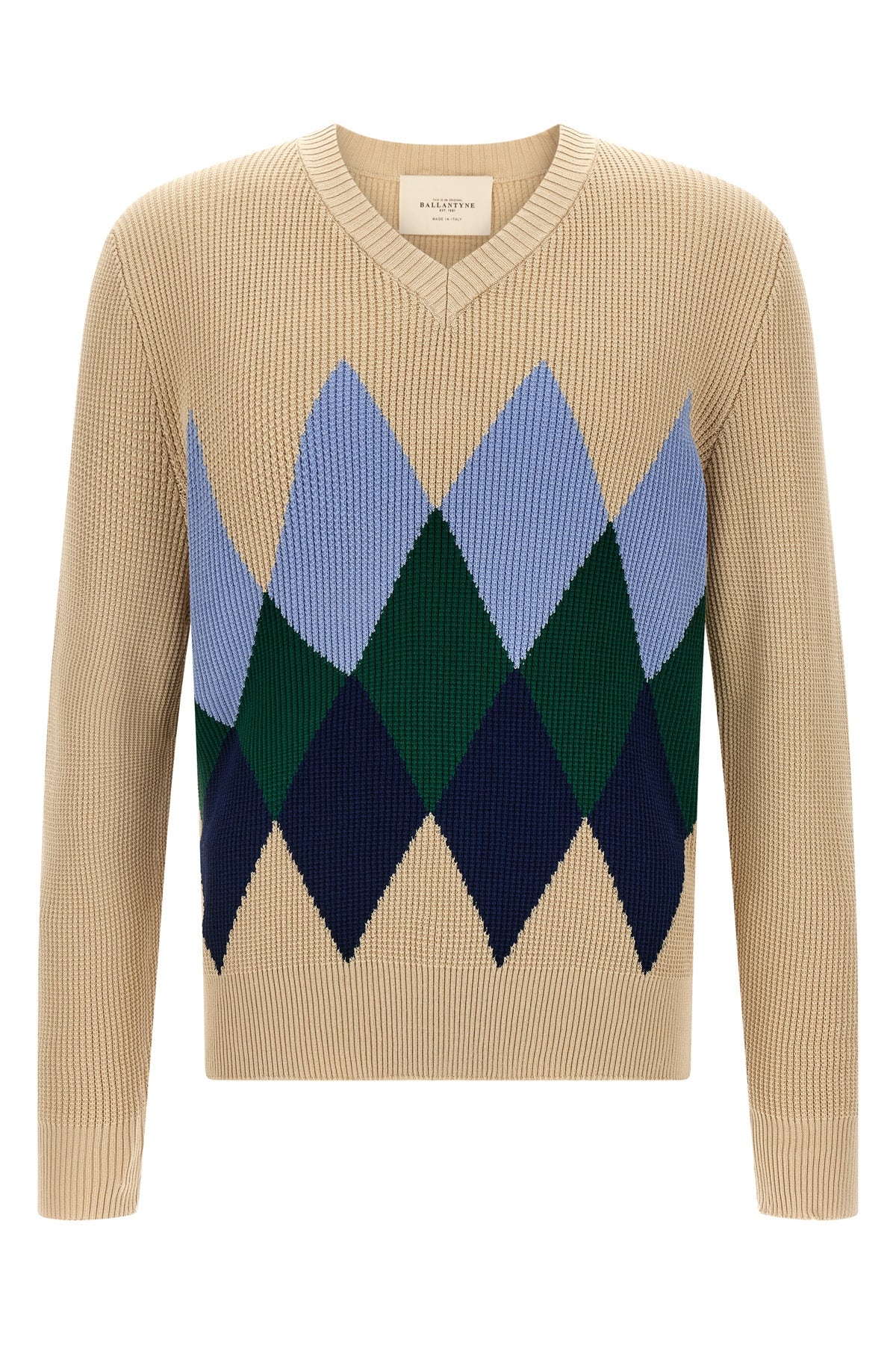 waffle stitch cotton sweater
