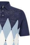 polo shirt in linen and cotton blend