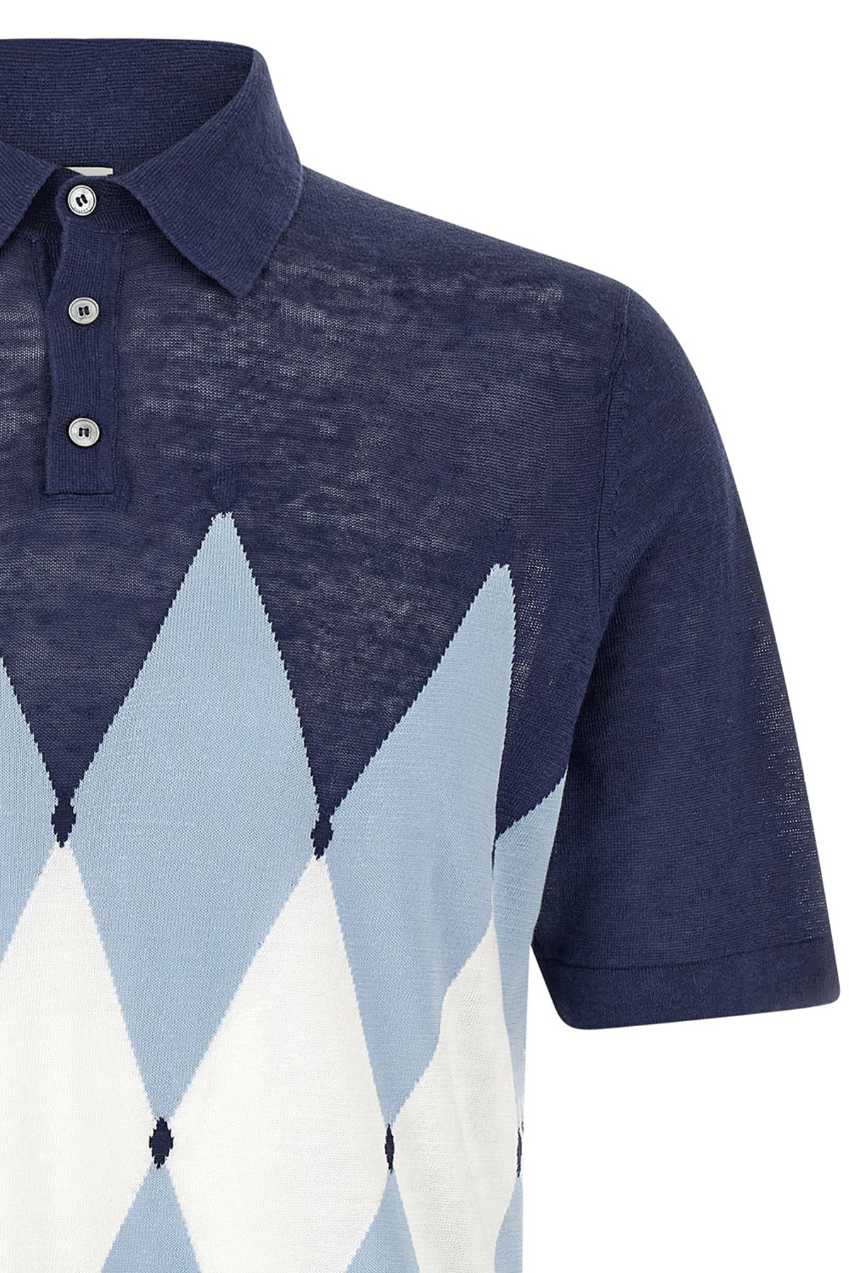 polo shirt in linen and cotton blend