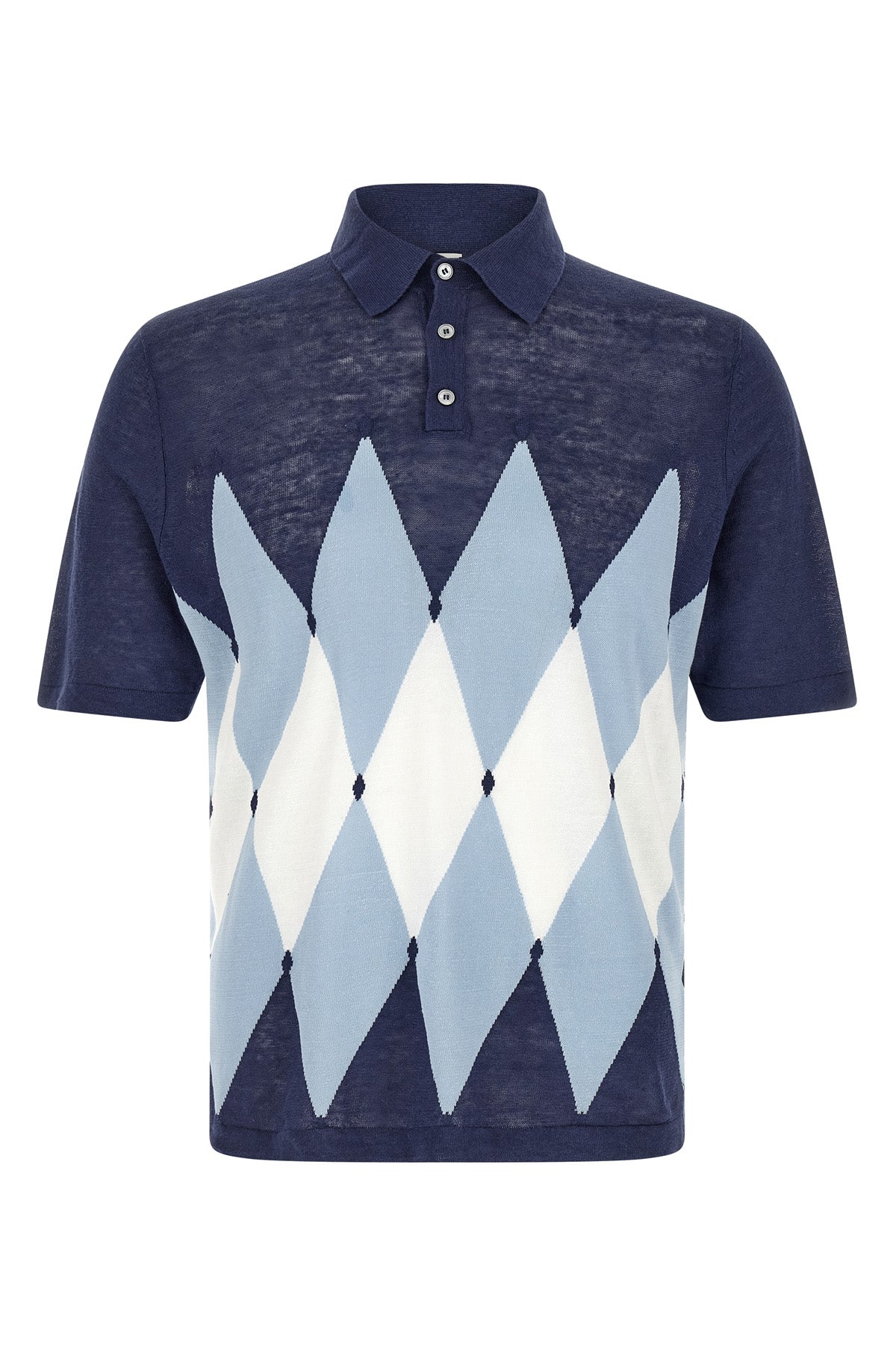 polo shirt in linen and cotton blend