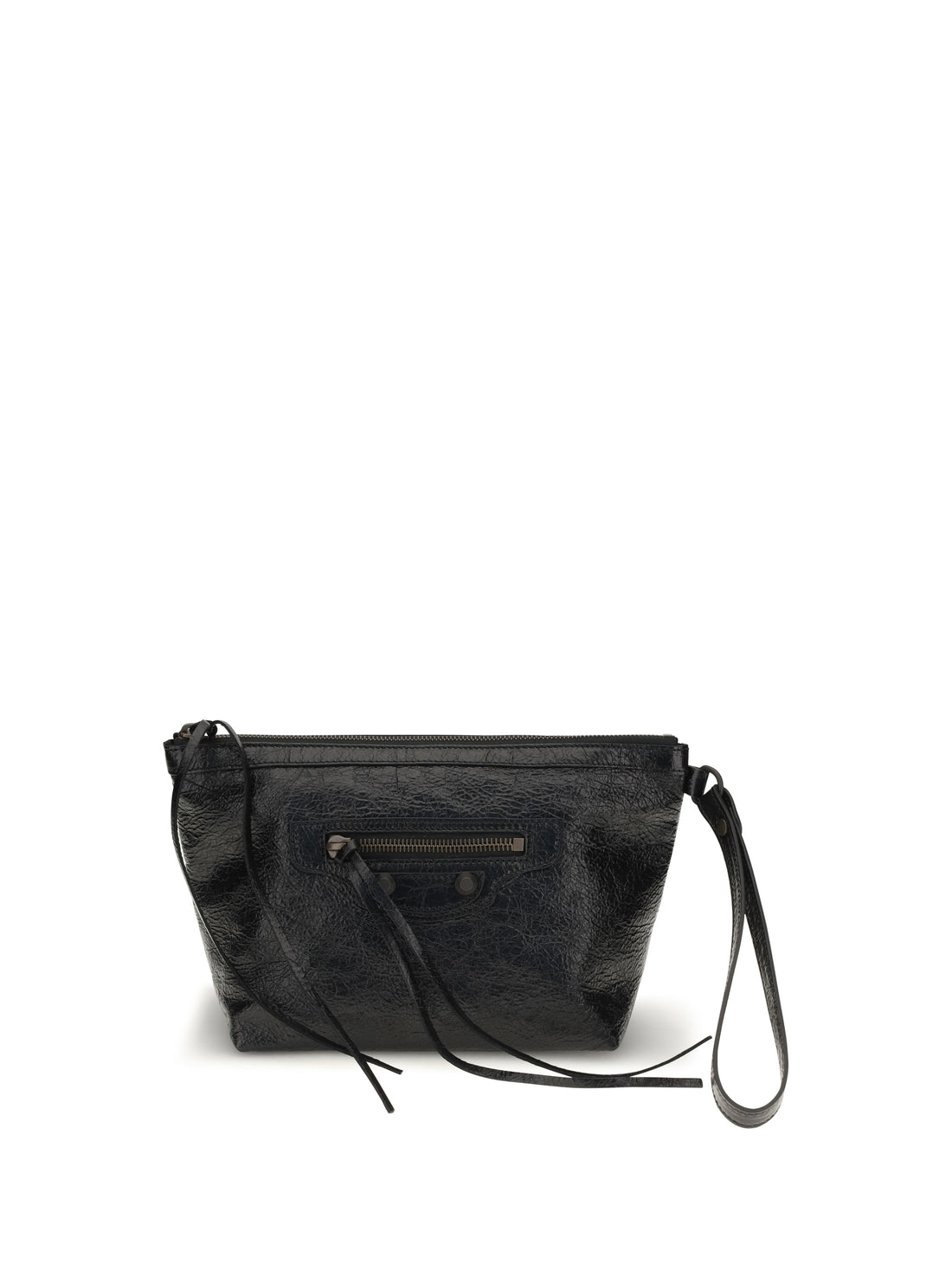 BALENCIAGA OS vintage-effect leather pouch