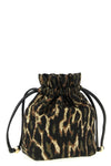metallic bou bucket pouch in jacquard