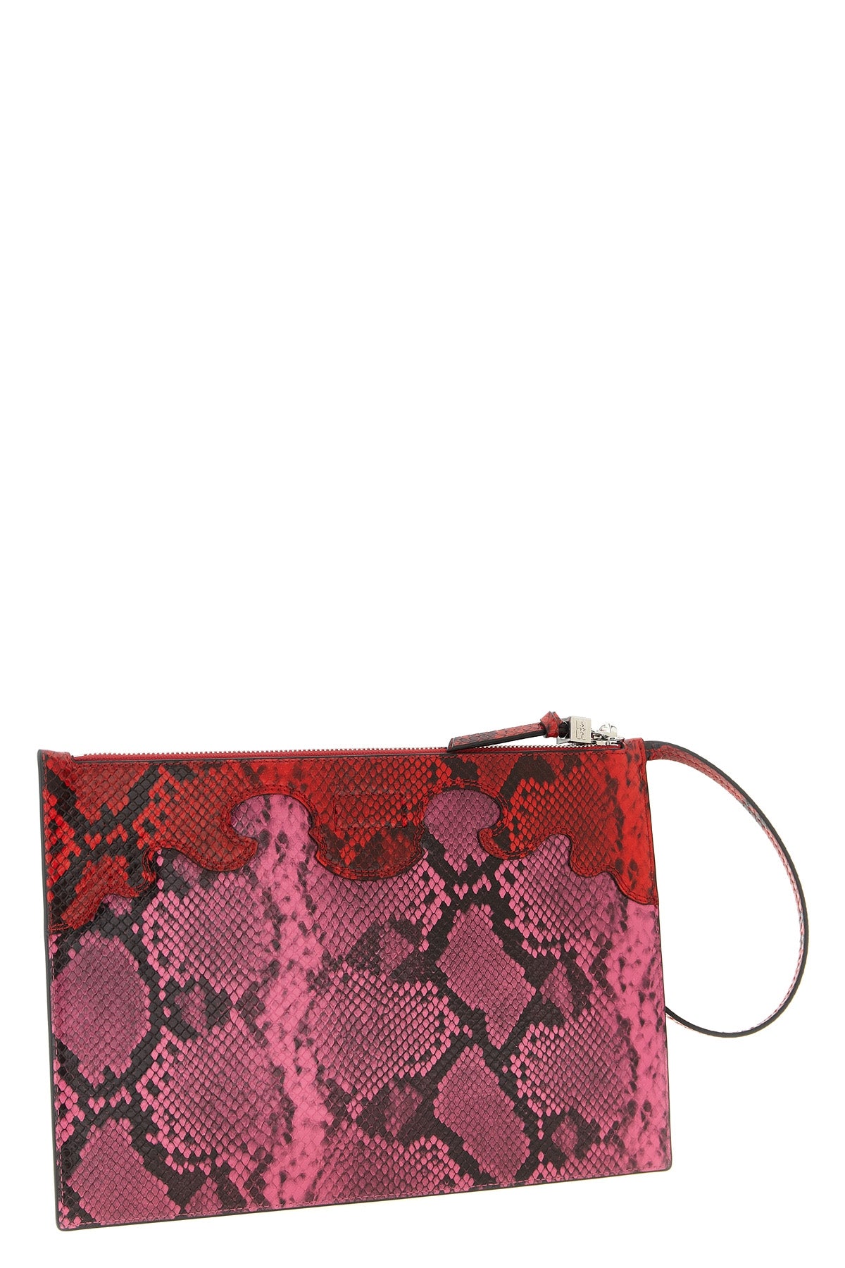 fairy pouch in shiny snake-print shiny leather effect fabric