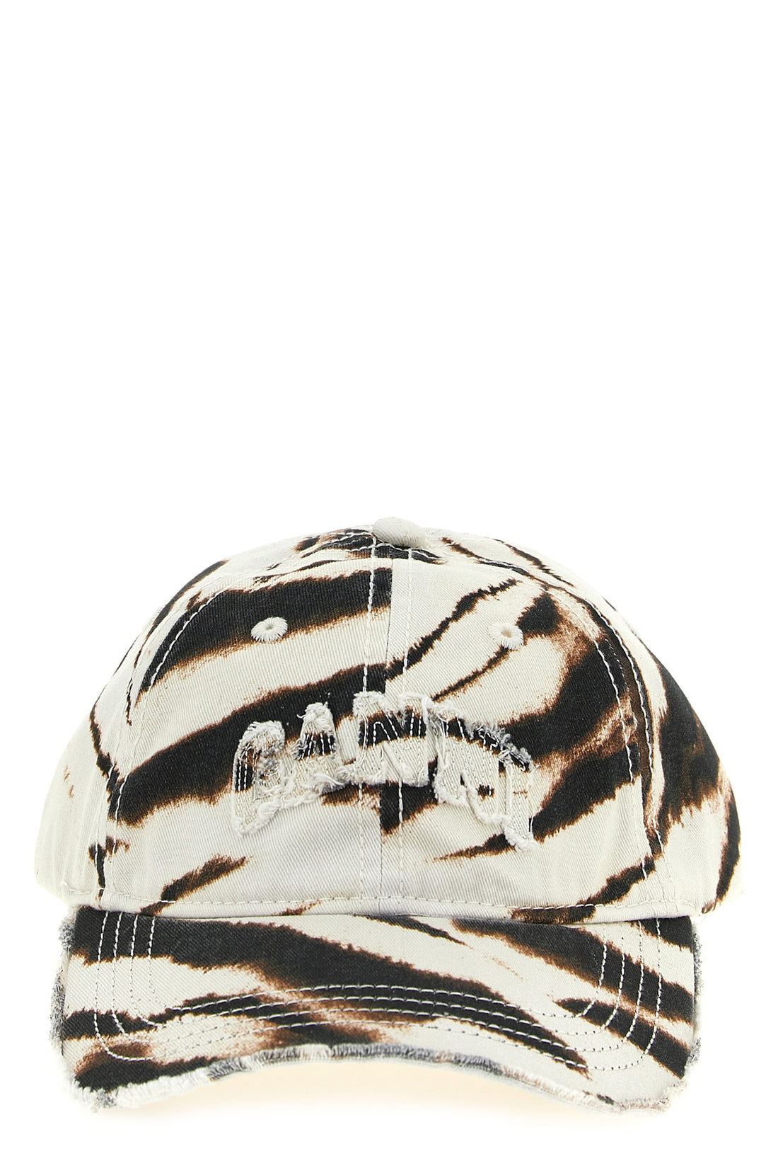 GANNI OS animal print cotton cap