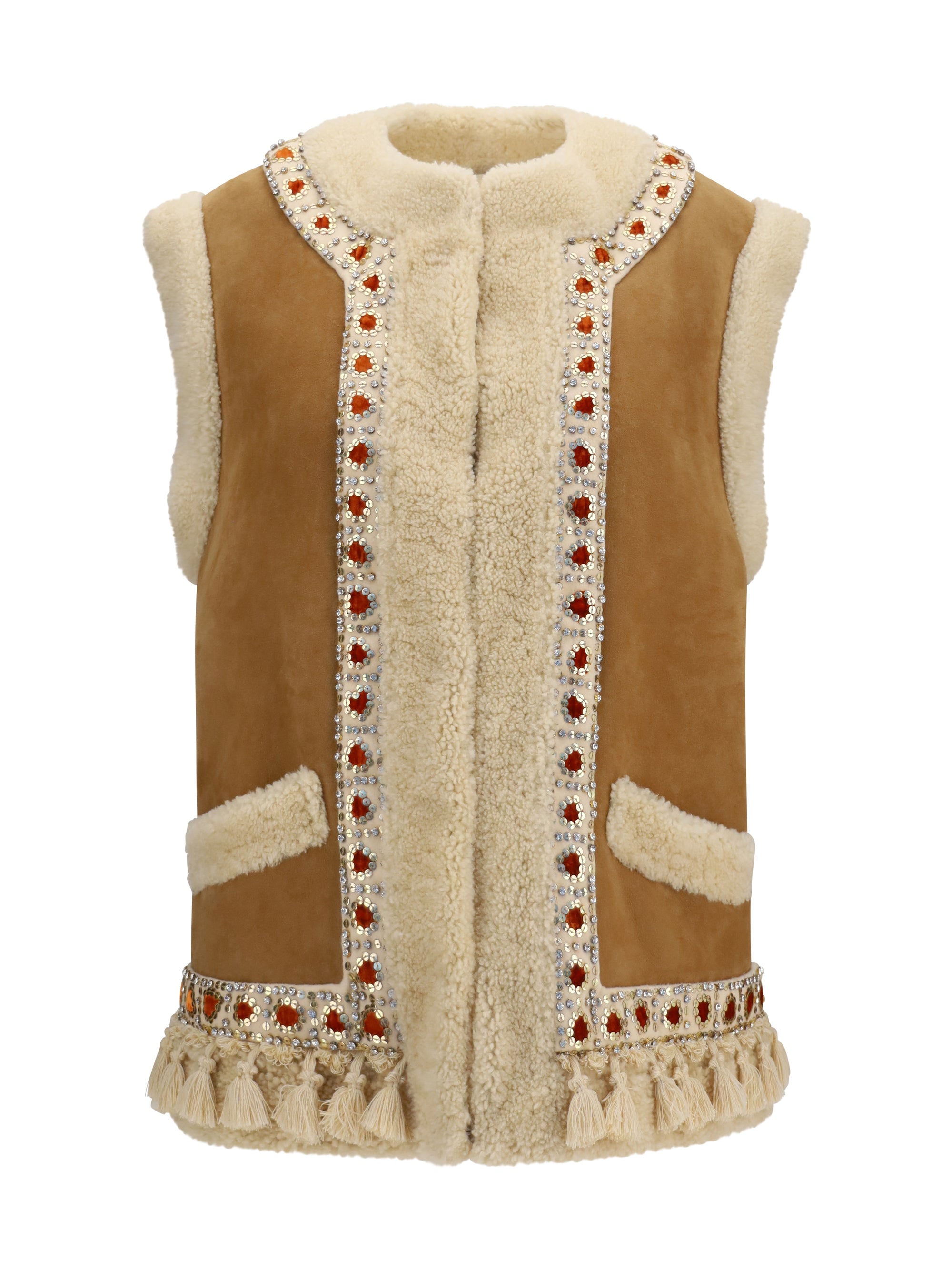 suede and fur vest
