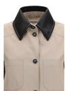 cotton gabardine shirt with pleated back
