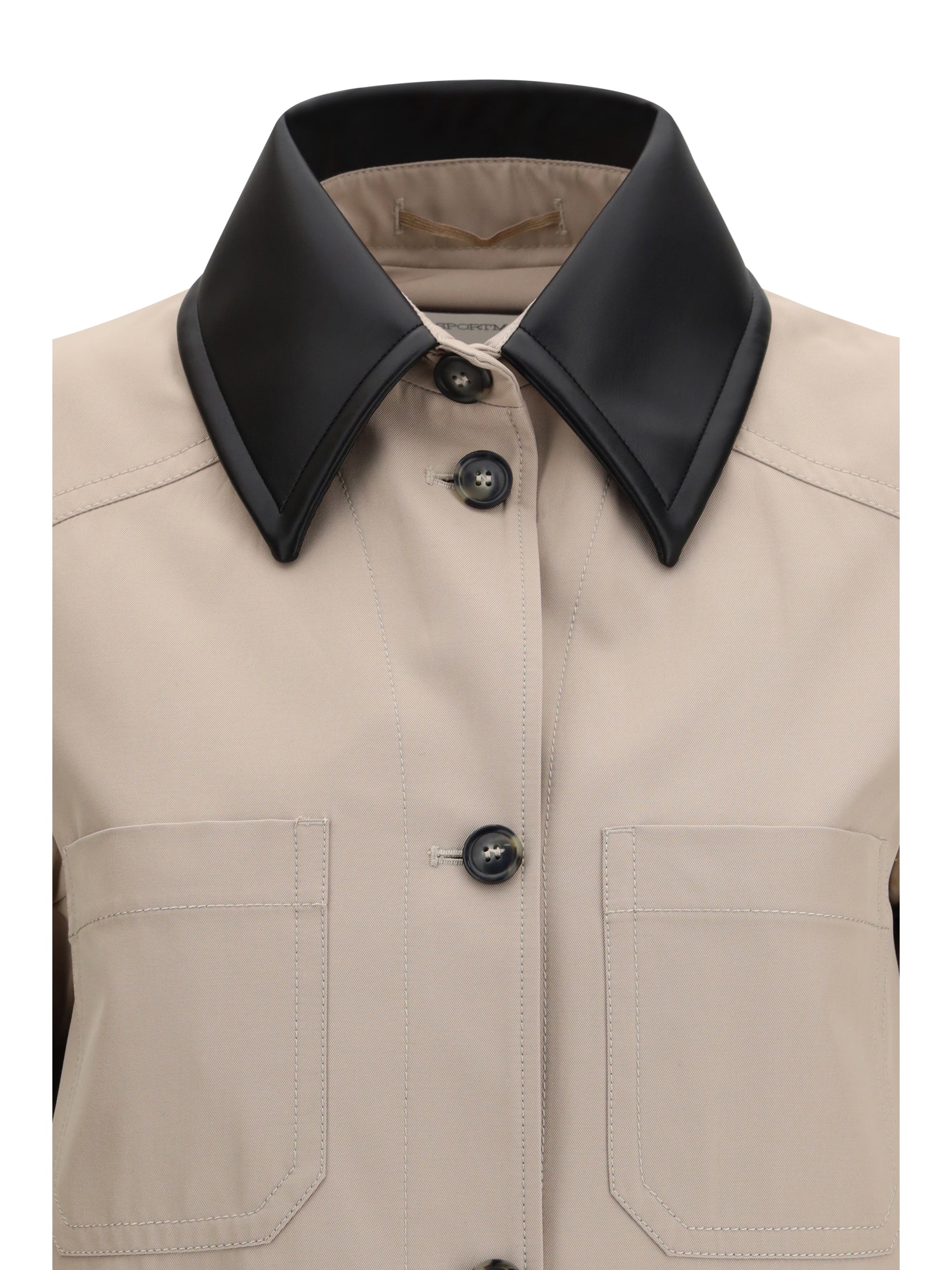 cotton gabardine shirt with pleated back