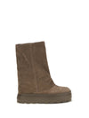 double face suede high boots
