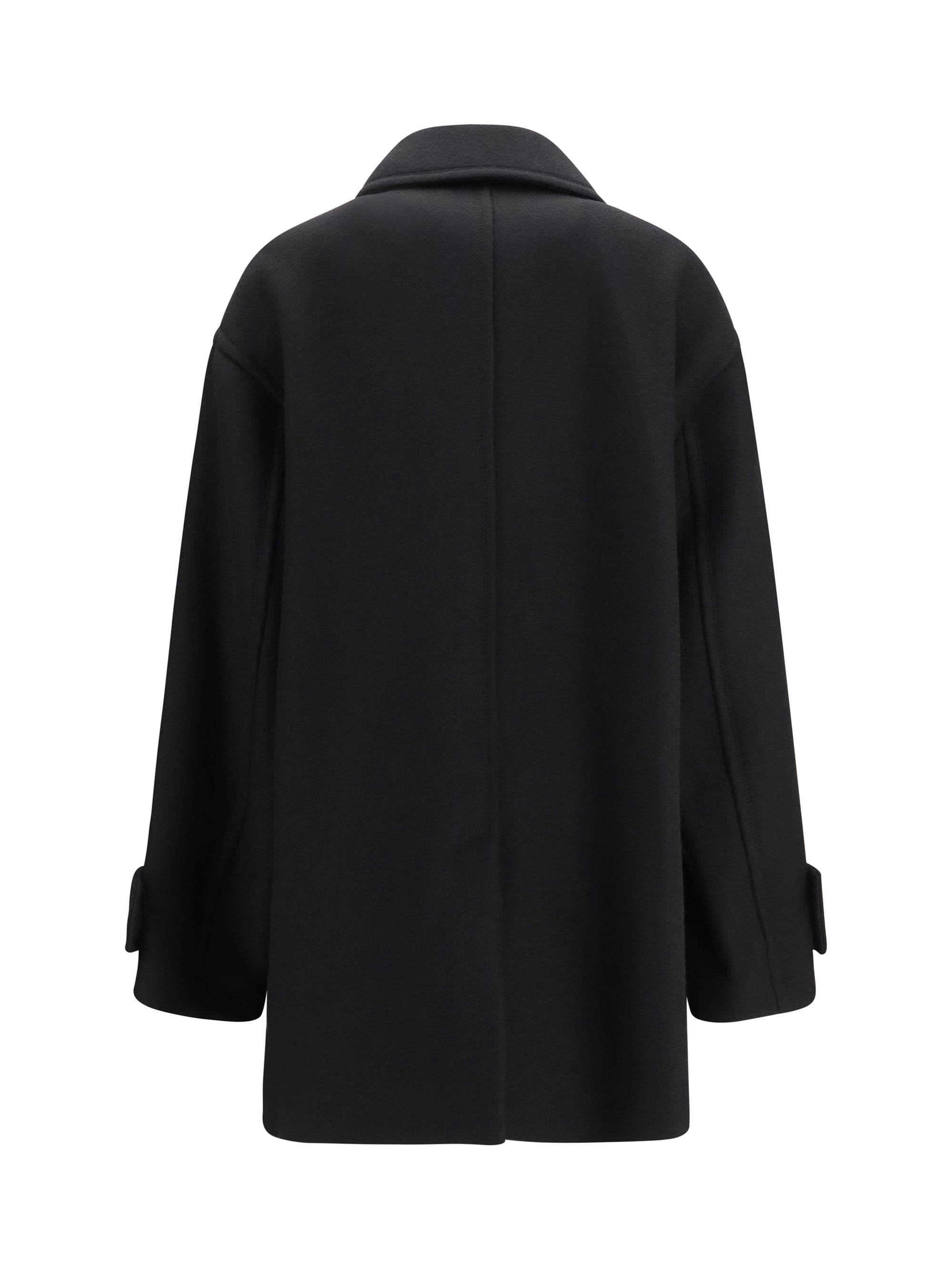virgin wool short caban coat