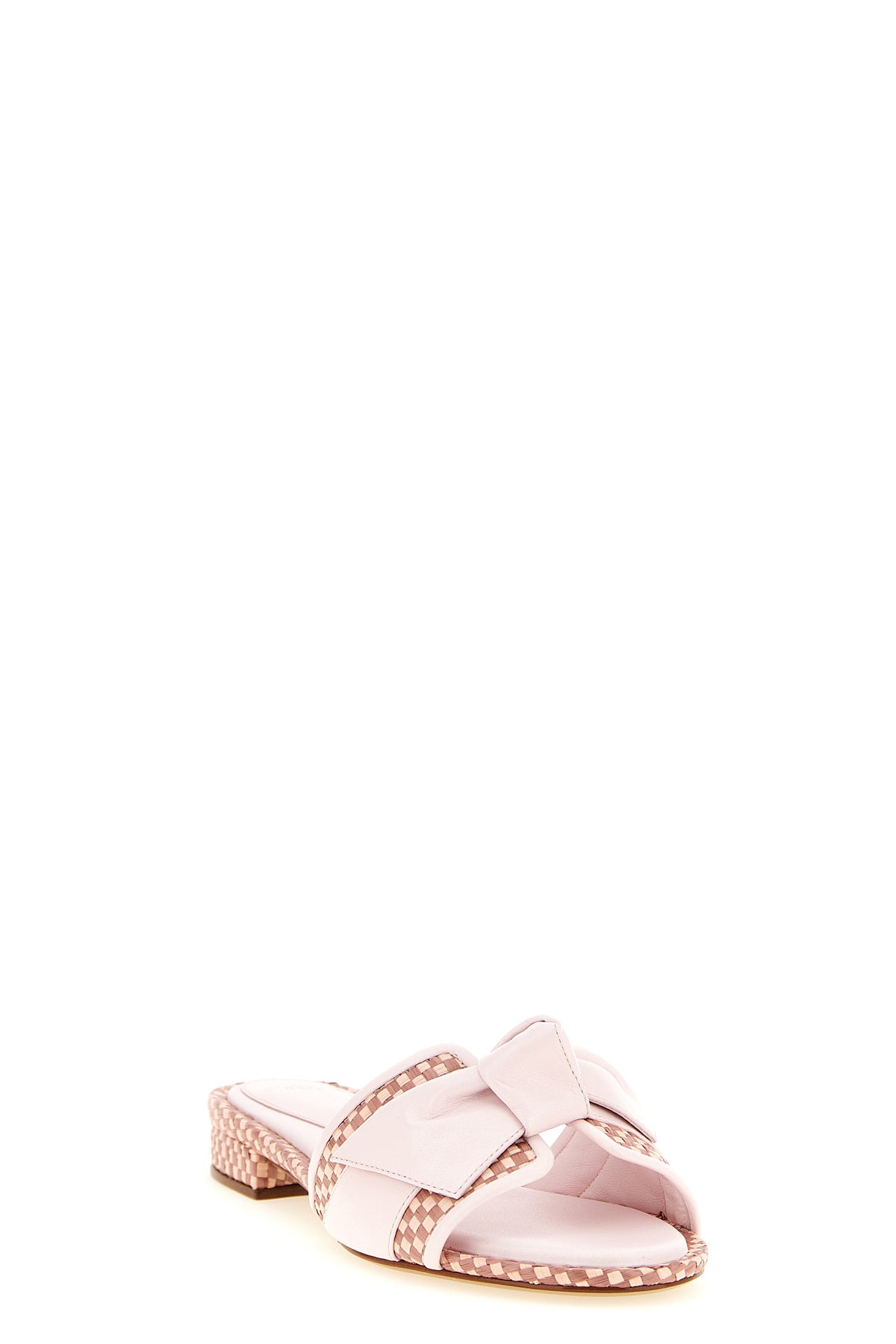 maxi clarita sandals in two-tone natural raffia woven