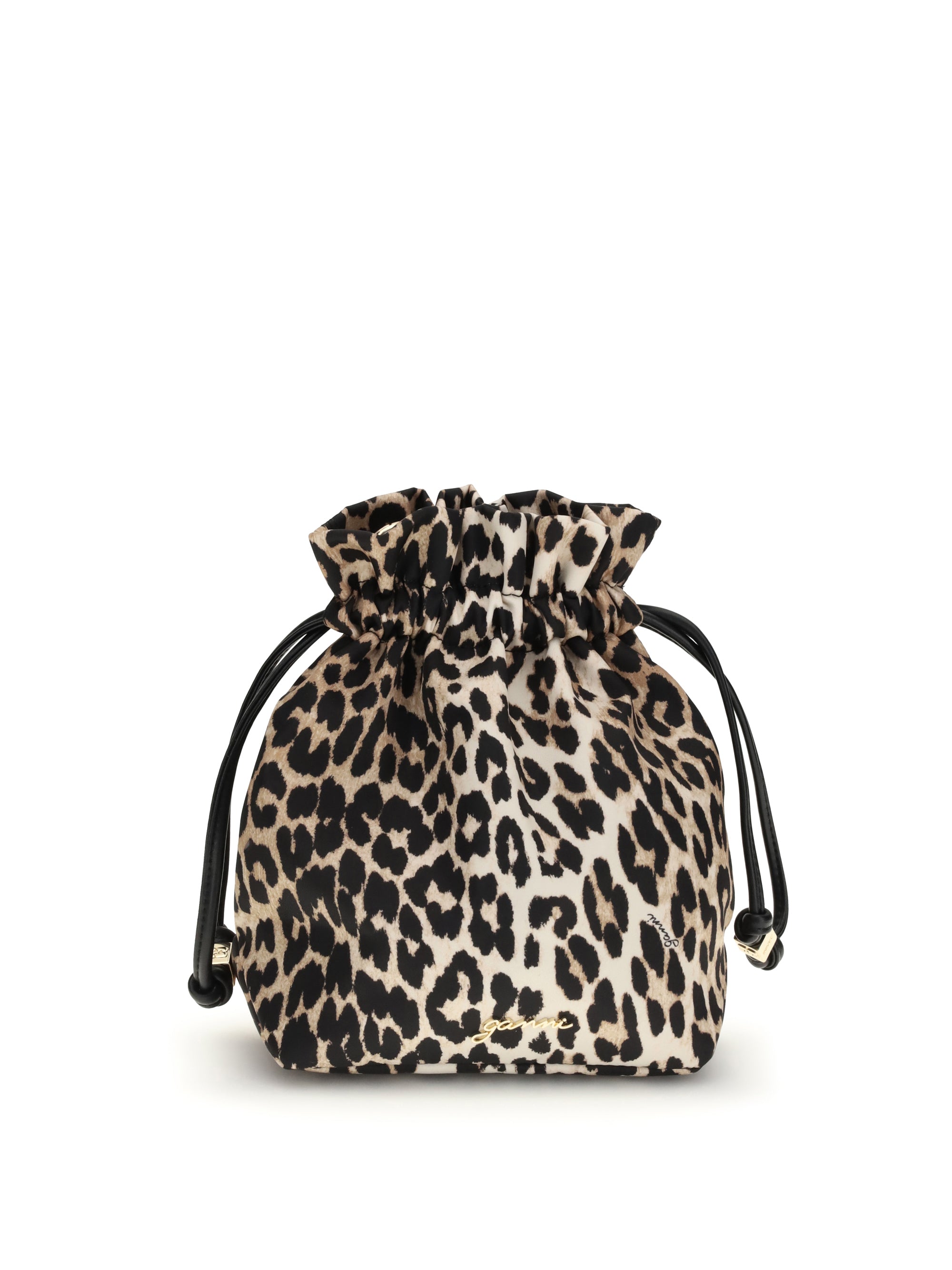 GANNI OS leopard print bucket bag