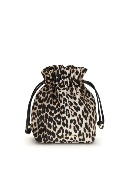 GANNI OS leopard print bucket bag