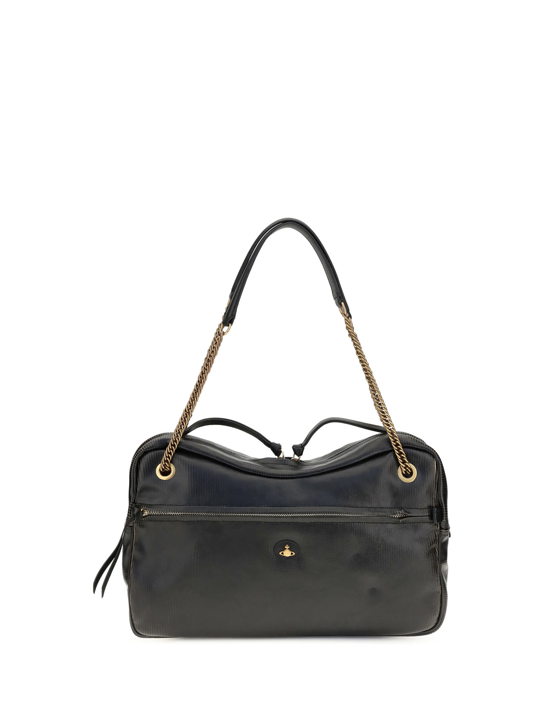 VIVIENNE WESTWOOD OS large dolce textured leather shoulder bag