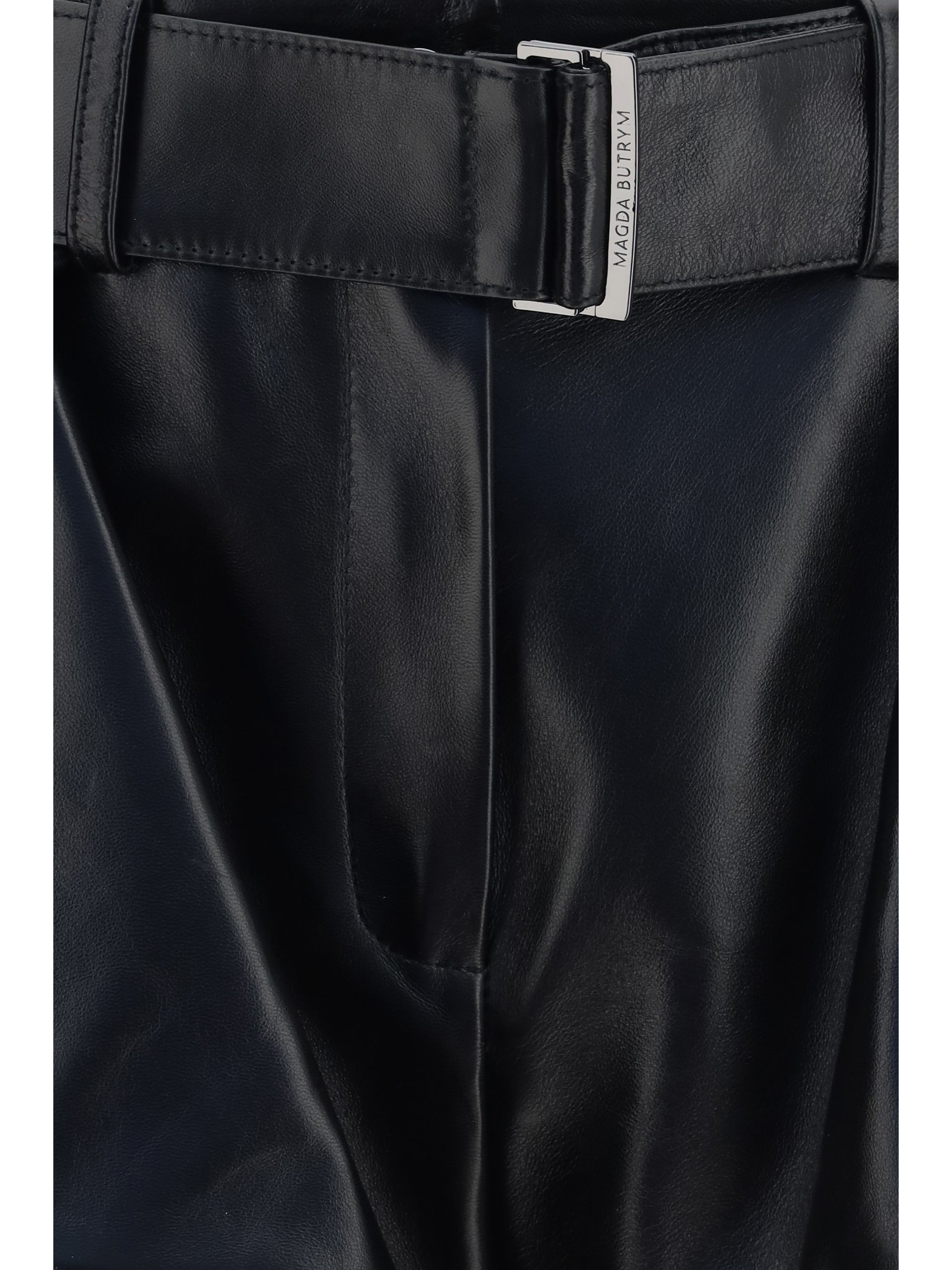 flared leather shorts