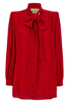 the valentino garavani bow shirt features a fluid tailored silhouette