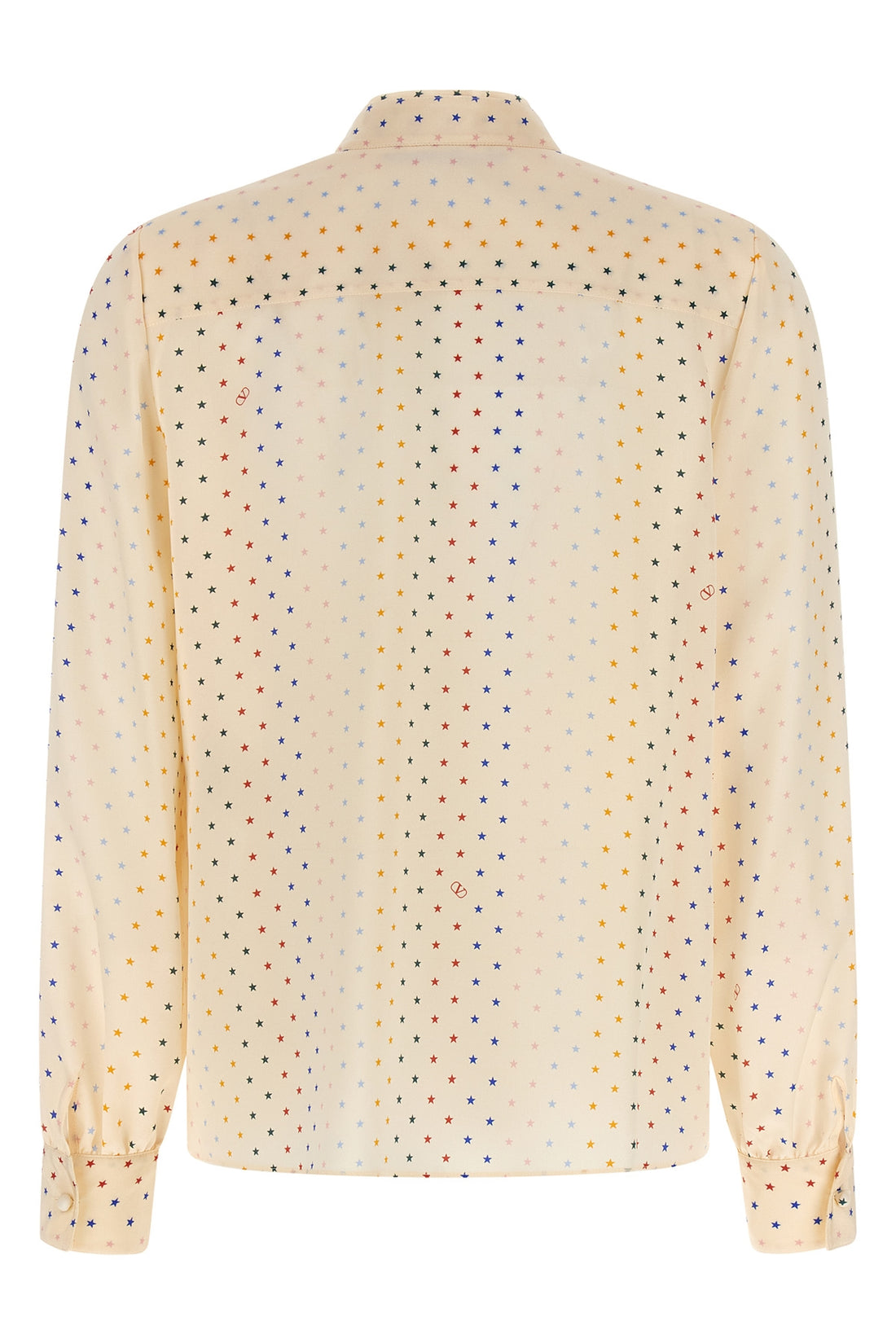 VALENTINO GARAVANI 38 all-over stelline muticolor starry print silk shirt