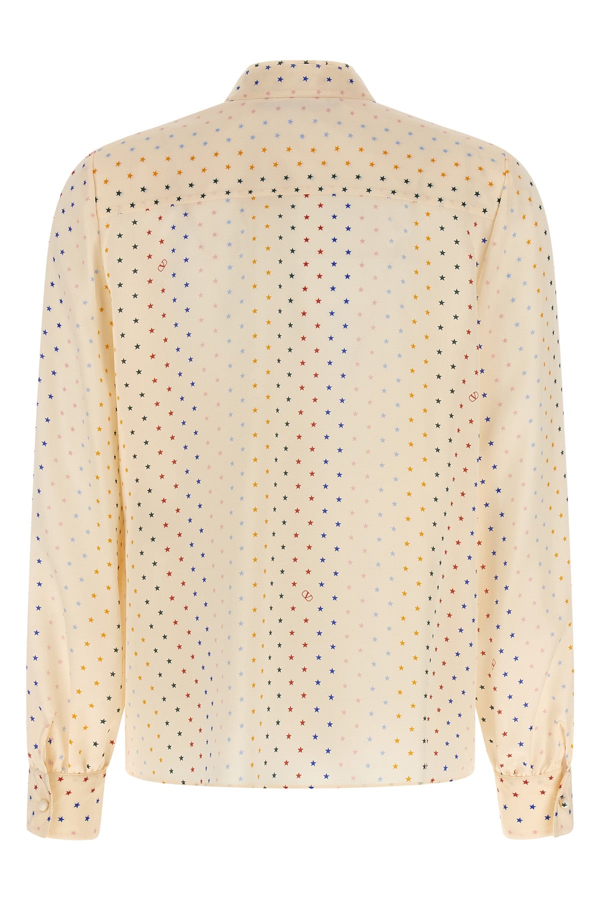 all-over stelline muticolor starry print silk shirt