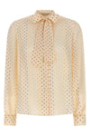 all-over stelline muticolor starry print silk shirt